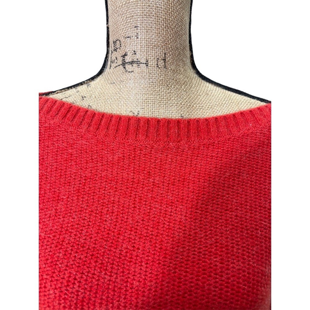 Banana Republic Sweater Womens Size M Red Boat Neck Pullover Knit Long - Picture 2 of 8